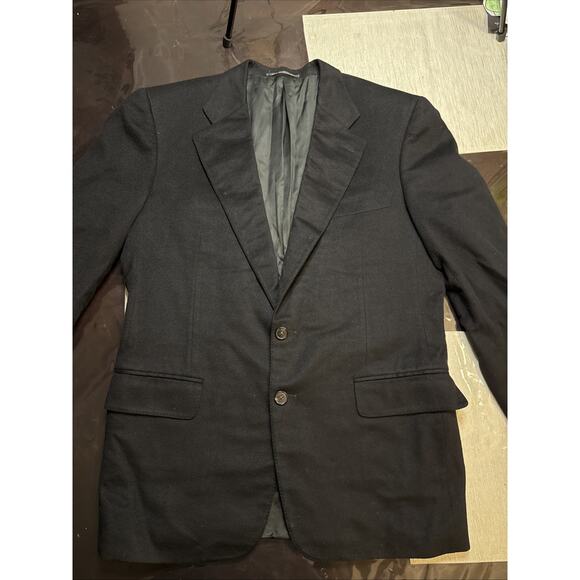 Ermenegildo Zegna Other - Mens 42 R Ermenegildo Zegna 100 % Cashmere Solid Black Blazer Made Switzerland